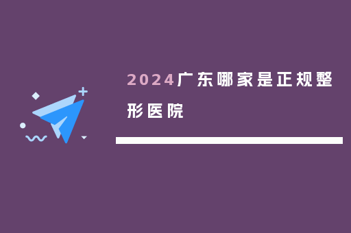 2024广东哪家是正规整形医院