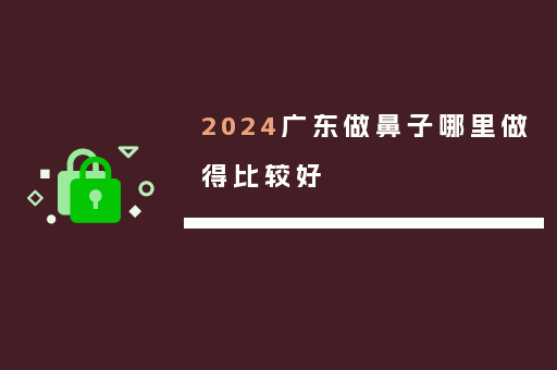 2024广东做鼻子哪里做得比较好