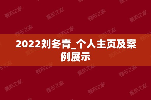 2024刘冬青_个人主页及案例展示