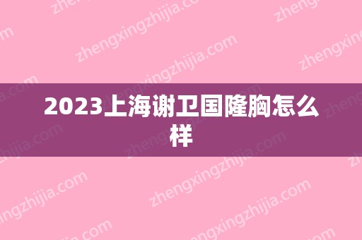 2024上海谢卫国隆胸怎么样